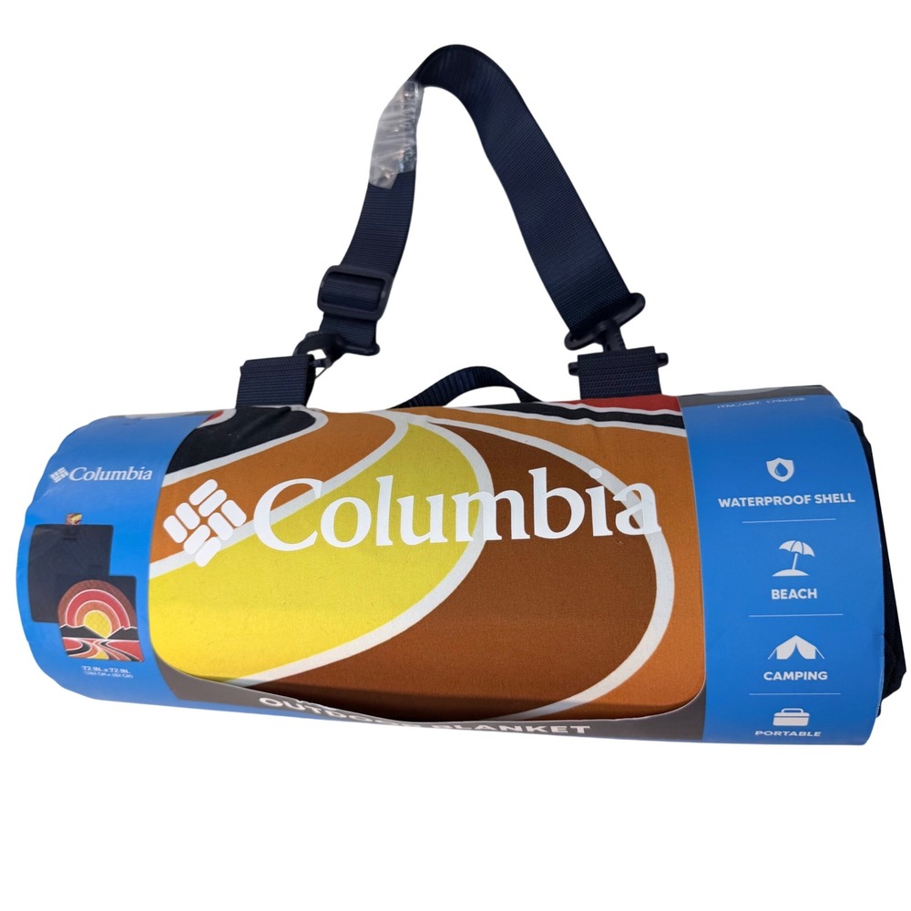 Columbia Outdoor Blanket 72x72 Waterproof Packable Camping Beach Picnic NWT